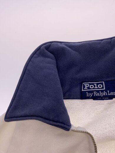 商品画像：スウェット/L/コットン/ホワイト/2トーン/ハーフジップ/背面汚れ有/袖口汚れ有 6