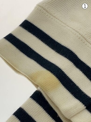 商品画像：ニット・セーター(厚手)/M/コットン/クリーム/無地/汚れ有/状態考慮 7