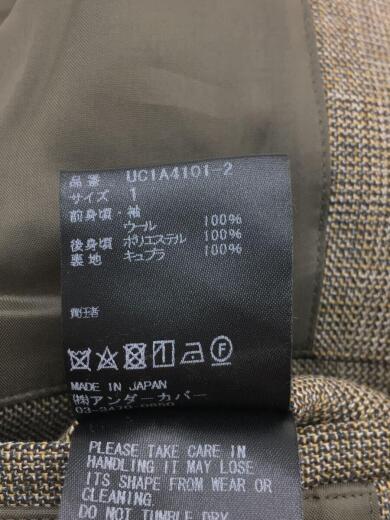 画像：UNDERCOVER21SS/チェックウエスト切替3つボタンジャケット/1/ウール/BRW/UC1A41014