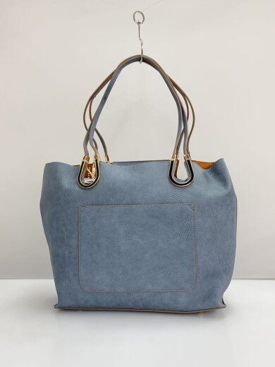 商品画像：ハンドバッグ/レザー/BLU/無地 3