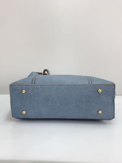 商品画像：ハンドバッグ/レザー/BLU/無地 4