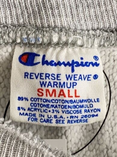 商品画像：スウェット/S/コットン/GRY/80s/トリコタグ/REVERSE WEAVE/擦れ有り// 3