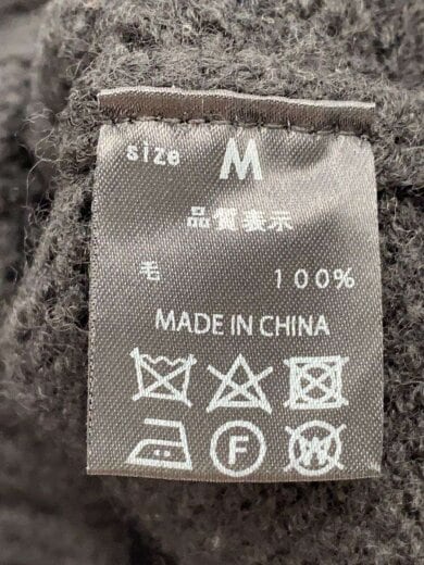 商品画像：ニット・セーター(厚手)/M/ウール/BLK/無地/毛玉有// 4