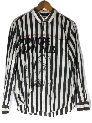画像：HYSTERIC GLAMOURSIENA BARNES/長袖シャツ/L/コットン/GRY/ストライプ/02201AH101