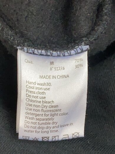 商品画像：ワンポイント刺繍ロゴパーカー/XL/コットン/BLK 4