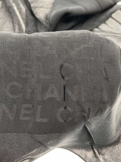 画像：CHANELスカーフ/シルク/BLK/総柄/レディース3
