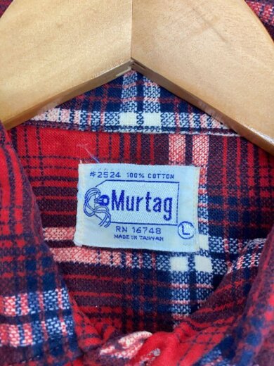 商品画像：Murtag/長袖シャツ/L/コットン/RED/チェック 3