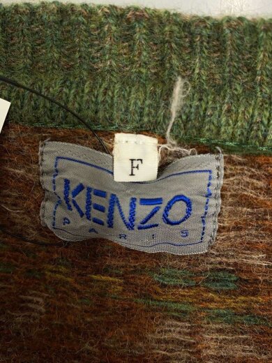 商品画像：80S/Vネックセーター/ウール/BRW/総柄/13-3807 4