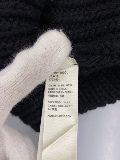 商品画像：ニットキャップ/--/ウール/BLK/無地/メンズ/PAW16　17C163// 5