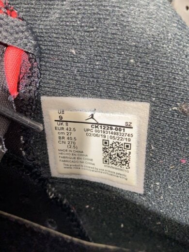 商品画像：AIR JORDAN 6 RETRO PSG/エアジョーダンレトロ/ブラック/CK1229-001/27cm/BL 5