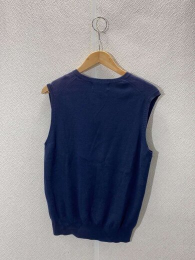 商品画像：ニットベスト(薄手)/M/コットン/NVY/無地 2