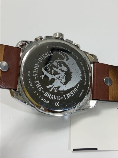 商品画像：クォーツ腕時計/アナログ/レザー/BLU/BRW/DZ-4281 3