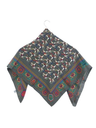 画像：dunhillスカーフ/シルク/GRY/総柄/メンズ2