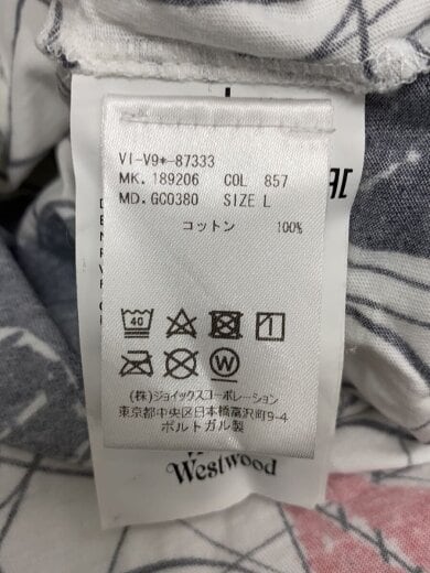 商品画像：Tシャツ/L/コットン/WHT/総柄/VI-V9-87333 4