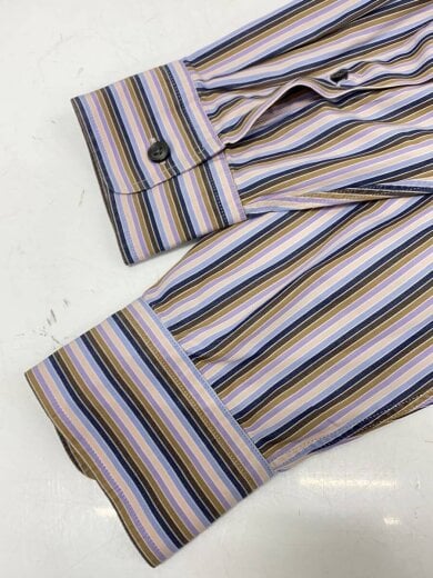 商品画像：長袖シャツ/L/コットン/PNK/ストライプ 4
