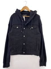 デニムフーデッドジャケット/切り替え/ジャケット/M/デニム/BLK/S74HG0163