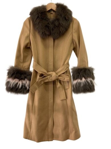 商品画像：メルトンファー/コート/38/ウール/BEG/3896107 1