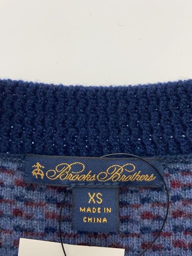 商品画像：ノーカラーニットジャケット/XS/ウール/NVY/総柄 3