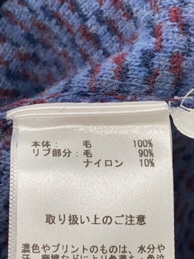 商品画像：ノーカラーニットジャケット/XS/ウール/NVY/総柄 4