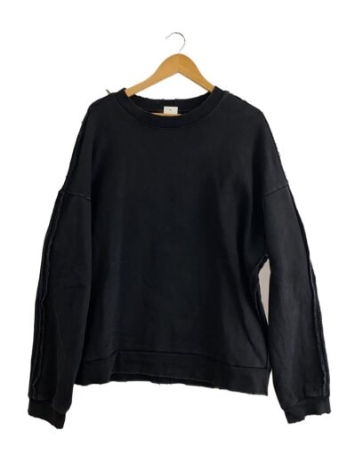 商品画像：ヘビーウェイトダメージクルーネックスウェット/L/コットン/BLK/opa220698 1