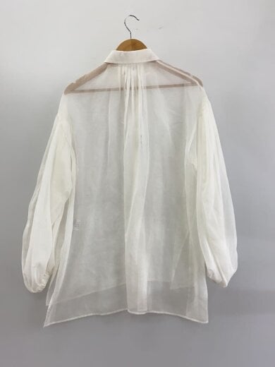 商品画像：長袖ブラウス/38/ポリエステル/WHT/無地/531-3110603 2