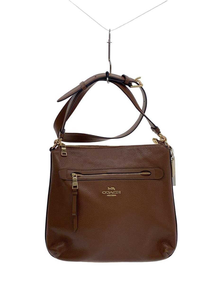 COACH / ショルダーバッグ/レザー/BRW/無地/F34823