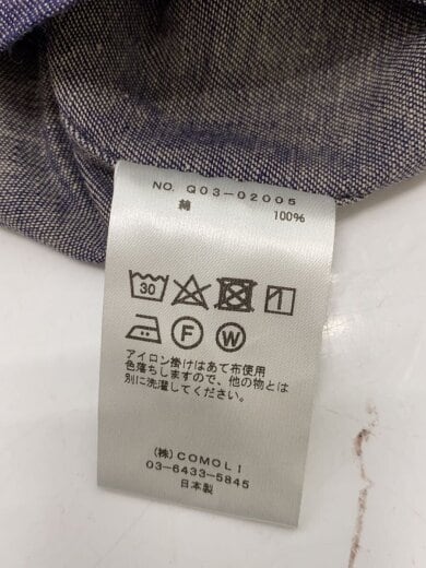 商品画像：パープル ダンガリーシャツ/長袖シャツ/3/コットン/IDG/Q03-02005 5