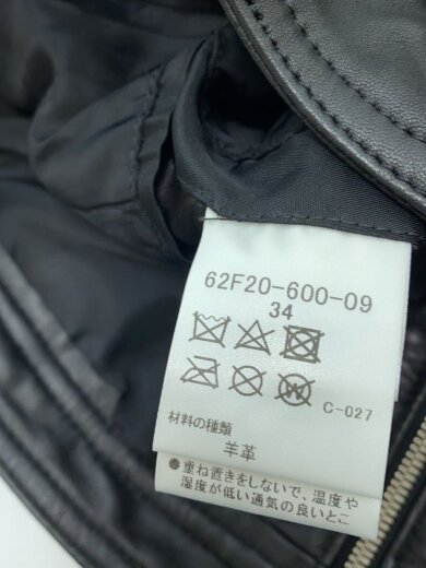 商品画像：レザージャケット・ブルゾン/34/羊革/BLK/無地/62F20-600-09 4
