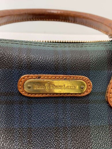 商品画像：ボストンバッグ/PVC/GRN/チェック/使用感有 5