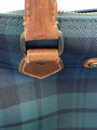 商品画像：ボストンバッグ/PVC/GRN/チェック/使用感有 7