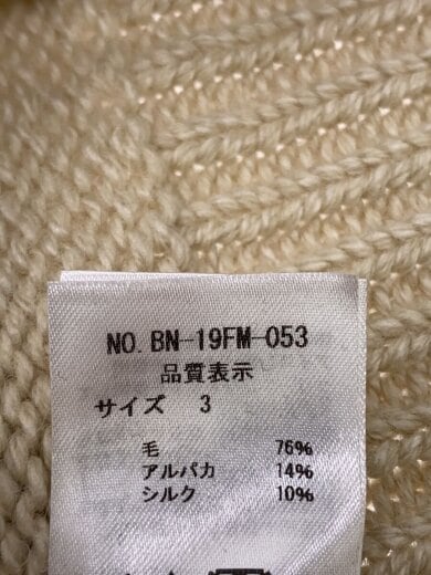 商品画像：ニット・セーター(厚手)/3/ウール/BEG/無地/BN-19FM-053/アルパカ混/シルク混 4
