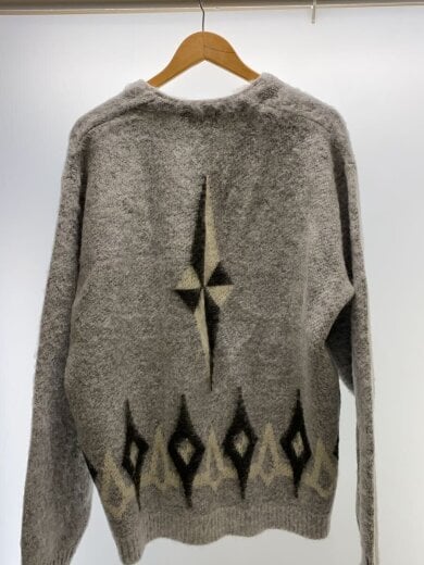 商品画像：カーディガン(厚手)/L/アクリル/GRY/ネイティブ柄/shaggy pattern cardigan 2