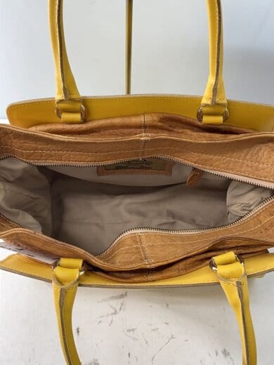 商品画像：ハンドバッグ/レザー/YLW/無地 6