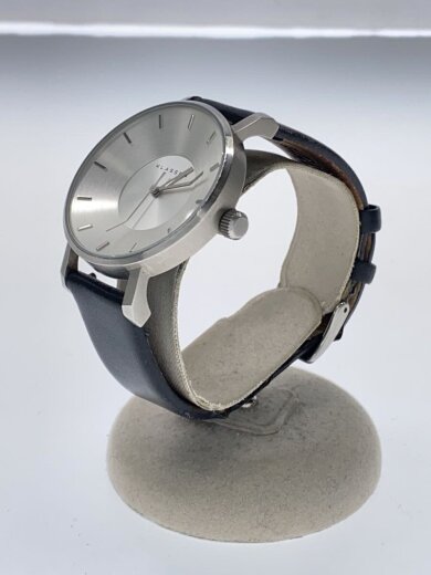 商品画像：クォーツ腕時計/アナログ/レザー/SLV/BLK/SS 2