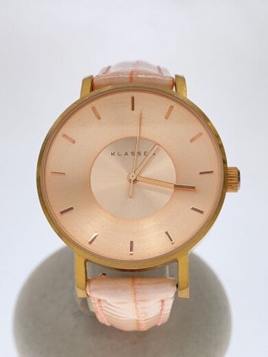 商品画像：クォーツ腕時計/アナログ/レザー/PNK/PNK/SS 1