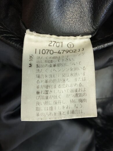 商品画像：テーラードジャケット/2/牛革/BLK 4