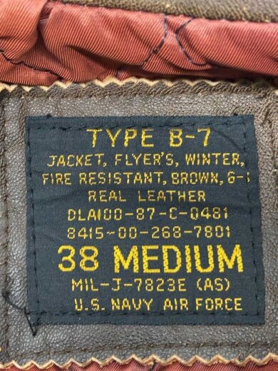 商品画像：87製/B-7/ボマージャケット//M/レザー/BRW/DLA100-87-C-0481 3