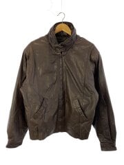 レザージャケット・ブルゾン/L/レザー/BRW/無地