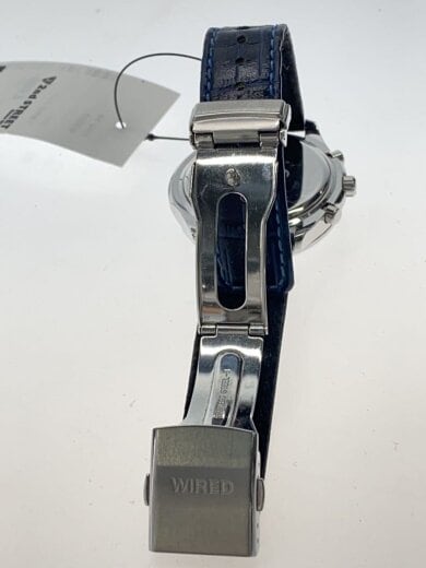 商品画像：ソーラー腕時計/アナログ/レザー/SLV/NVY/V176-0AE0// 5