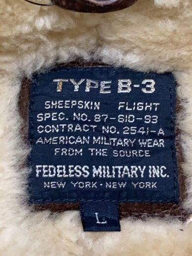 商品画像：B-3/FEDELESS MILITARY/B-3/ミリタリージャケット/L/羊革/BRW/無地// 3