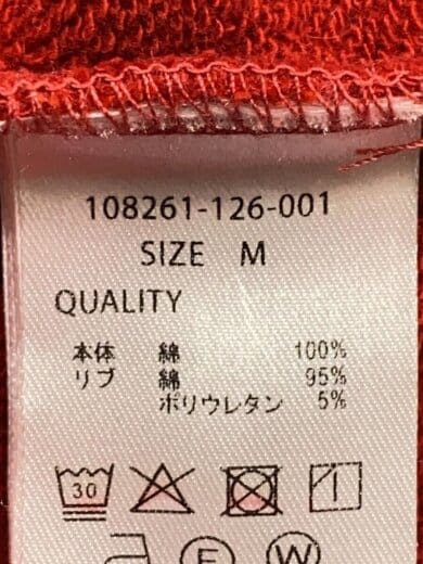 商品画像：ジップパーカー/M/コットン/RED/108261-126-001// 5