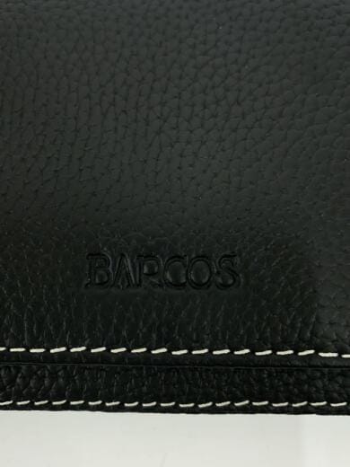 画像：BARCOS2つ折り財布/黒/無地/メンズ/バルコス/シュリンクレザーミニウォレット3