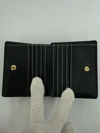 画像：BARCOS2つ折り財布/黒/無地/メンズ/バルコス/シュリンクレザーミニウォレット4