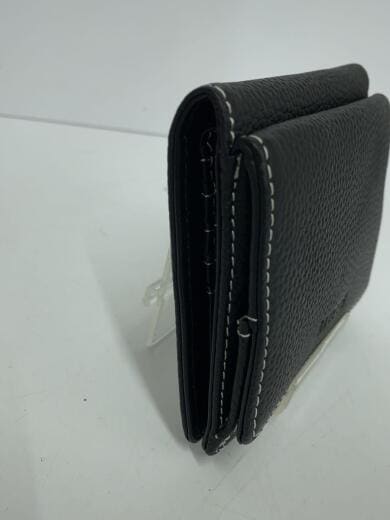 画像：BARCOS2つ折り財布/黒/無地/メンズ/バルコス/シュリンクレザーミニウォレット7