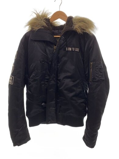 商品画像：フライトジャケット/L/ナイロン/ブラック/4AB-1513 1