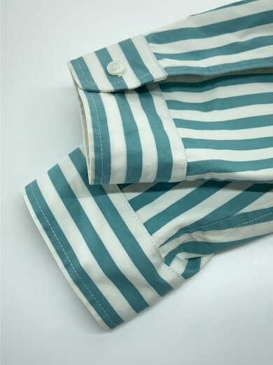 商品画像：長袖シャツ/M/コットン/BLU/ストライプ 5