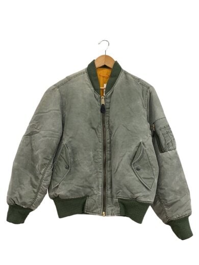 商品画像：フライトジャケット/S/ナイロン/KHK/無地 1