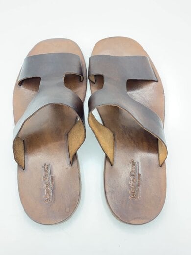 商品画像：Mario Doni/Hストラップ レザーサンダル/イタリア製/サンダル/42/BRW/牛革 3