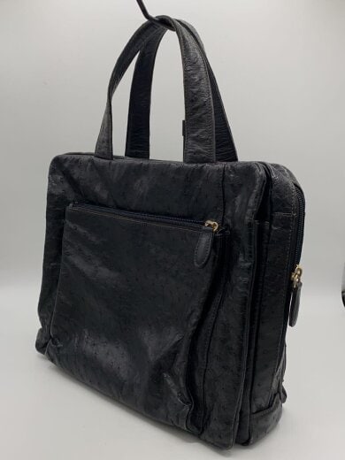 商品画像：Mimma teti/オーストリッチハンドバッグ/レザー/BLK/使用感考慮 2