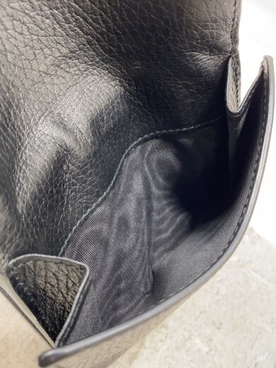 商品画像：2つ折り財布_インターロッキングG/レザー/BLK/無地/レディース// 5